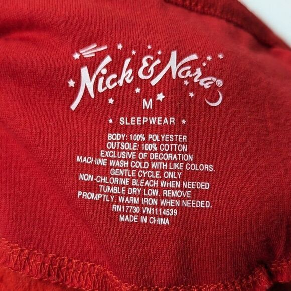 Nick & Nora Medium Red Sock Monkey Onesie Pajamas footed one piece outfit - Picture 6 of 6